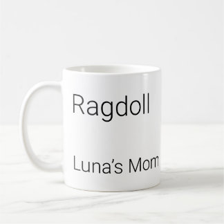 Minimalist Ragdoll Cat Custom Name Coffee Mug