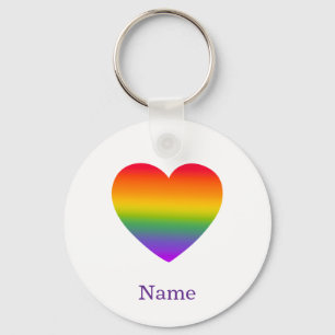 Minimalist Rainbow Line Heart - Cute Colourful Art Keychain
