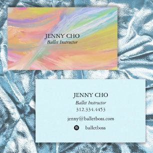Minimalist rainbow painting textured business card