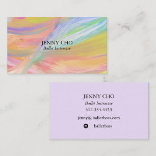Minimalist rainbow painting textured business card