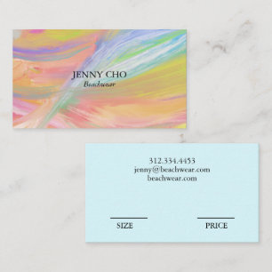 Minimalist Rainbow Painting Textured Colorful Chic Business Card