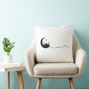 Minimalist Ramadan Moon Pillow