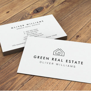 Minimalist Real Estate Agent Professional Broker Business Card