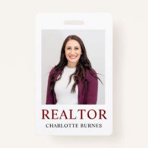 Minimalist Realtor Photo Badge ID Card