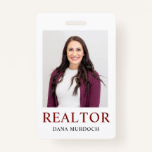 Minimalist Realtor Photo Badge ID Card