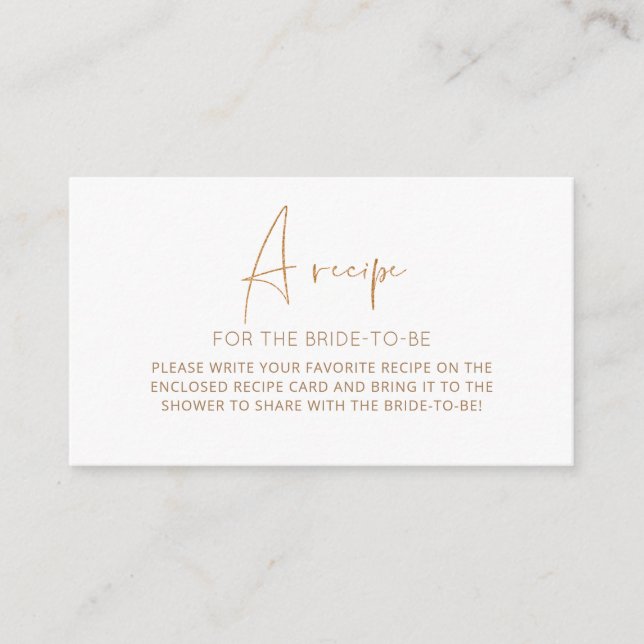 Minimalist recipe for the bride to be enclosure ca (Front)