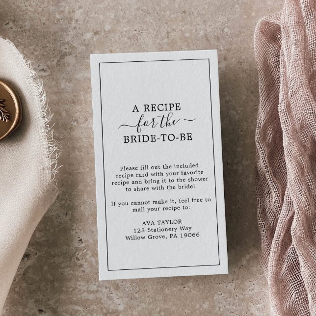 Minimalist Recipe Request Enclosure Card (Creator Uploaded)