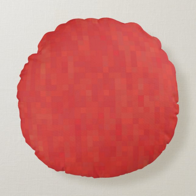 Minimalist red abstract modern pattern elegant round pillow (Front)