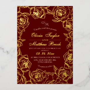 Minimalist Red and gold Flowers Wedding