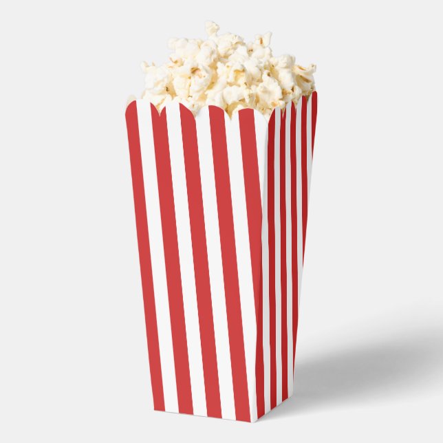 Minimalist Red and White Stripes Pattern Favor Box (Popped)