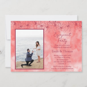 minimalist red backdrop wedding engagement invitat invitation