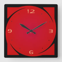 Minimalist Red Black Design>Kitchen Clock