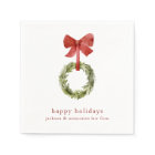 Minimalist Red Bow Christmas Wreath