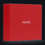 Minimalist red custom name text monogram binder<br><div class="desc">Minimalist red custom name text monogram elegant 3 ring binder</div>