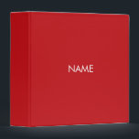 Minimalist red custom name text monogram binder<br><div class="desc">Minimalist red custom name text monogram elegant 3 ring binder</div>