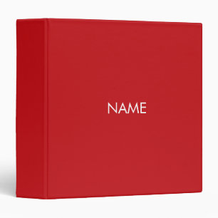 Minimalist red custom name text monogram binder