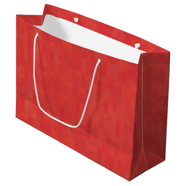 Minimalist red geometric pattern elegant modern large gift bag (Front Angled)