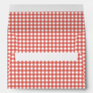 Minimalist Red Gingham Envelope