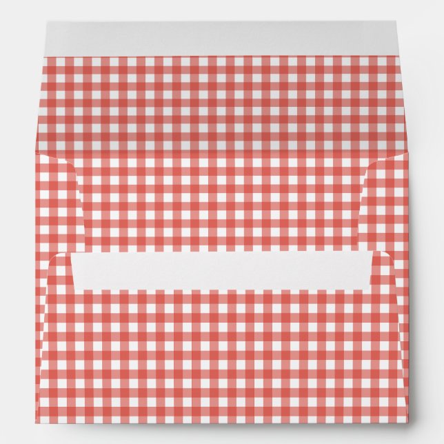 Minimalist Red Gingham Envelope (Back (Bottom))