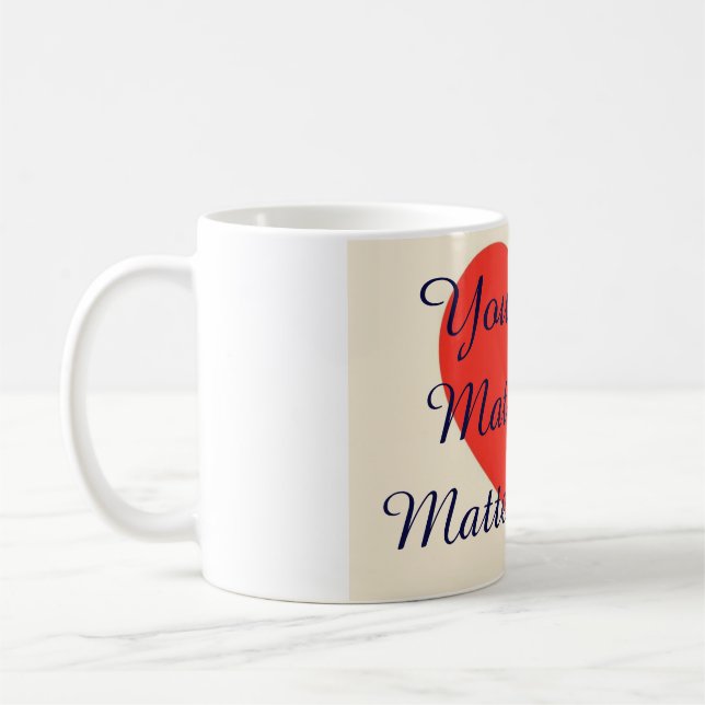 Minimalist Red Heart  Coffee Mug (Left)