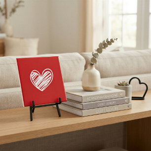 Minimalist Red Heart Decorative Tile