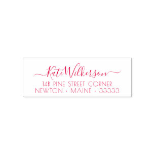 Minimalist Red Holiday Script Self-inking Stamp