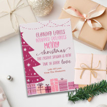 Minimalist Red Merry Festive Holiday Cards