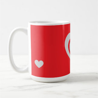 Minimalist Red Mug with Heart Pattern