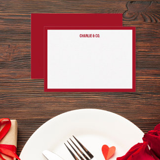 Minimalist Red Rose, Single Border, Personalize Card