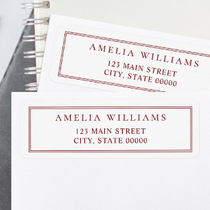 Minimalist Red Two Border Return Address