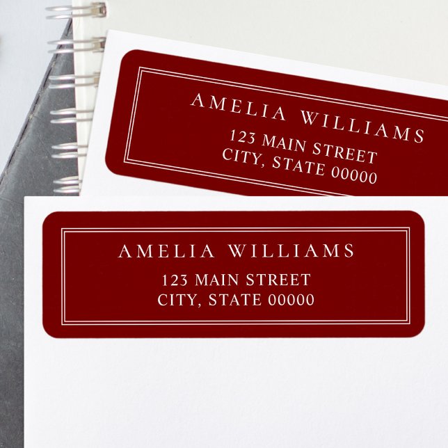Minimalist Red Two Border Return Address (Créateur téléchargé)