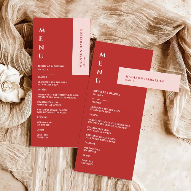 Minimalist Red Wedding Menu (Creator Uploaded)