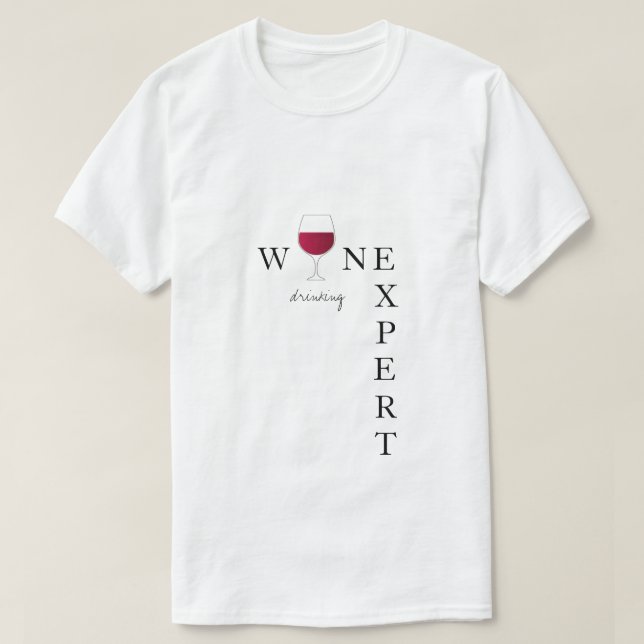Minimalist Red Wine Crossword T-Shirt (Design Front)