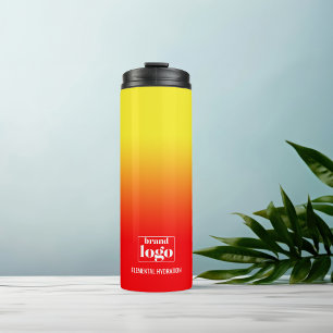 Minimalist Red Yellow Gradient Elemental Logo Thermal Tumbler