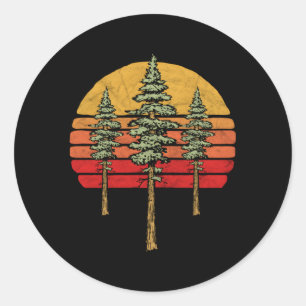 Minimalist Redwoods Tree Classic Round Sticker