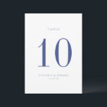 Minimalist Regency Blue Wedding Table Number Card<br><div class="desc">Modern Minimalist Regency Blue,  wedding table number card. Please note that table number cards must be numbered and added to your cart individually.</div>