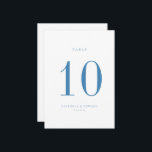 Minimalist Regency Blue Wedding Table Number Card<br><div class="desc">Modern Minimalist Regency Blue,  wedding table number card. Please note that table number cards must be numbered and added to your cart individually.</div>