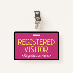 Minimalist "REGISTERED VISITOR" Badge