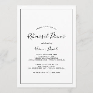 Minimalist Rehearsal Dinner Invitation