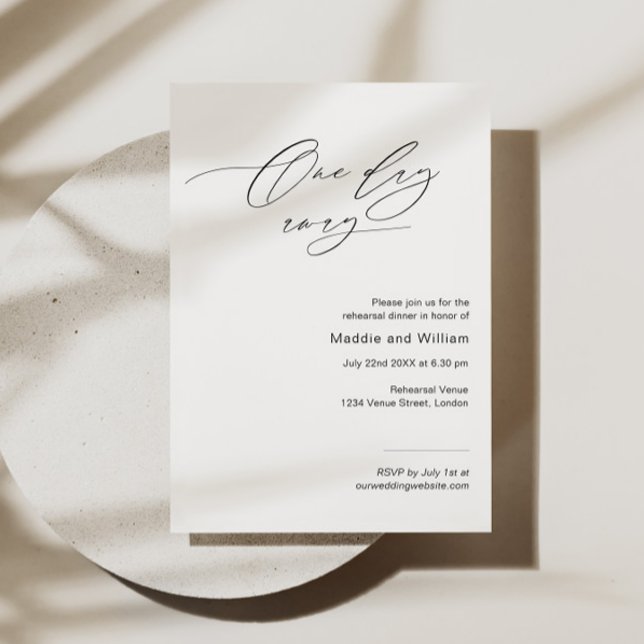 Minimalist rehearsal dinner invitation with script (Creator Uploaded)