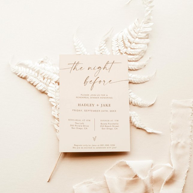 Minimalist Rehearsal Dinner Invite | Night Before (Creator Uploaded)