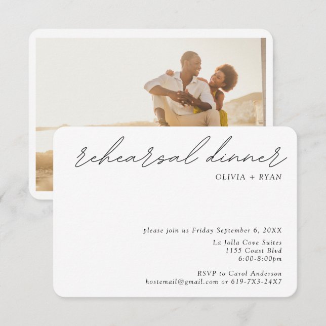 Minimalist Rehearsal Dinner Small Enclosure Card (Front/Back)