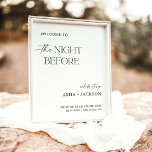 Minimalist Rehearsal Dinner Welcome Sign Poster<br><div class="desc">This lovely Customizable Rehearsal Welcome Sign features a clean black and white minimalist design- a perfect way to warmly welcome your guests to your rehearsal dinner or special event. Easily edit most wording to match your style! Text and background colours are fully editable —> click the "Customize Further" button to...</div>