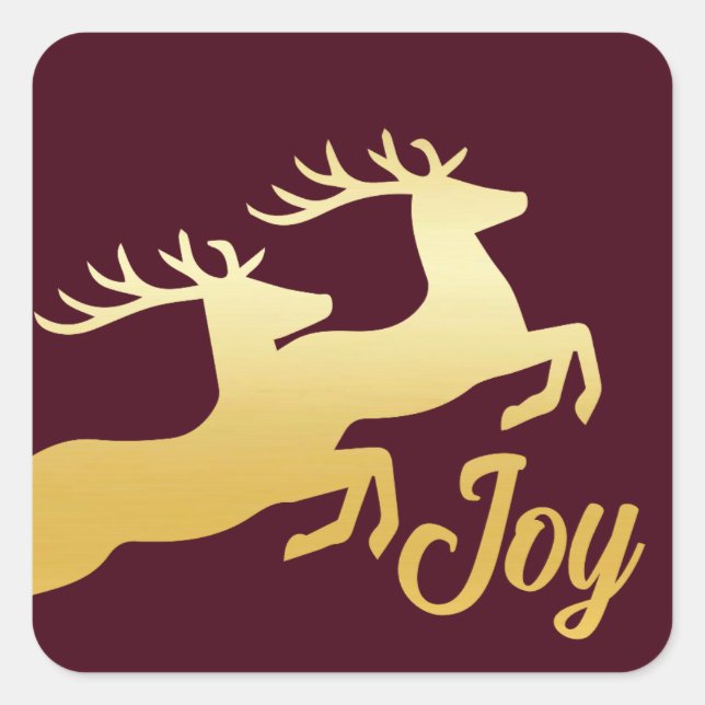 Minimalist Reindeer Square Sticker (Front)