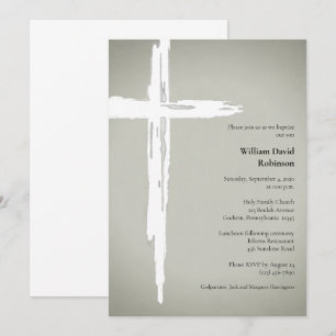 Minimalist Religious Christian Baptism Invitation