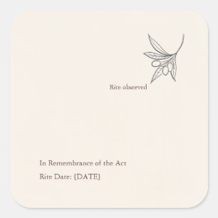 Minimalist Religious Keepsake Square Sticker
