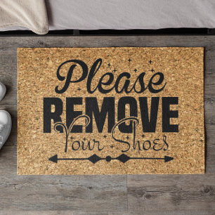 Minimalist Remove Your Shoes Entrance Cork Doormat