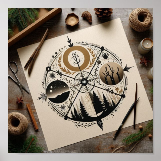 Minimalist Representation of the Four Seasons Poster (Front)