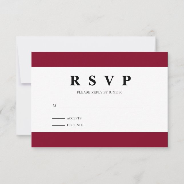 Minimalist Response Card (Front)