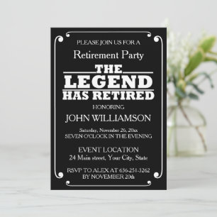 Minimalist Retirement cocktail Party  Invitation